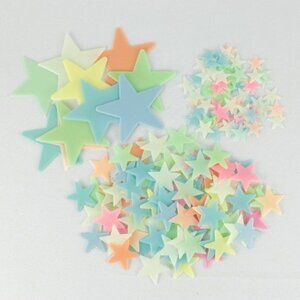 Glow-In-The-Dark Multicolor Removable Ceiling Stars 171 Pieces